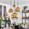 Koyoto hanging light, globe light, pendant light gold, clear, 4-light sources