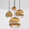 Koyoto hanging light, globe light, pendant light gold, clear, 4-light sources