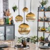 Koyoto hanging light, globe light, pendant light gold, clear, 4-light sources