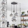 Koyoto hanging light, globe light, pendant light clear, Smoke-coloured, 4-light sources