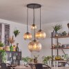 Koyoto hanging light, globe light, pendant light Amber, clear, 4-light sources