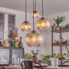 Koyoto hanging light, globe light, pendant light Amber, clear, 4-light sources