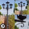 Loria outdoor light, lamp post, path light black, 3-light sources