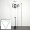 Loria outdoor light, lamp post, path light black, 3-light sources