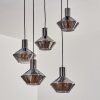 Gillbergatorp hanging light, globe light, pendant light chrome, Smoke-coloured, 5-light sources