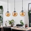 Gastor hanging light, globe light, pendant light Amber, 3-light sources