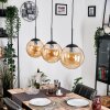 Gastor hanging light, globe light, pendant light Amber, 3-light sources