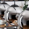 Gastor hanging light, globe light, pendant light chrome, Smoke-coloured, 3-light sources