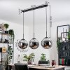 Gastor hanging light, globe light, pendant light chrome, Smoke-coloured, 3-light sources