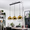 Gastor hanging light, globe light, pendant light gold, clear, 3-light sources