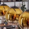 Gastor hanging light, globe light, pendant light gold, clear, 3-light sources