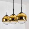 Gastor hanging light, globe light, pendant light gold, clear, 3-light sources