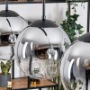 Gastor hanging light, globe light, pendant light chrome, clear, Smoke-coloured, 3-light sources