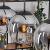 Gastor hanging light, globe light, pendant light chrome, clear, Smoke-coloured, 3-light sources