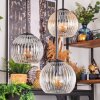 Koyoto hanging light, globe light, pendant light Amber, clear, Smoke-coloured, 4-light sources