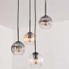 Koyoto hanging light, globe light, pendant light Amber, clear, Smoke-coloured, 4-light sources