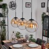 Gastor hanging light, globe light, pendant light Amber, clear, 3-light sources