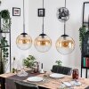 Gastor hanging light, globe light, pendant light Amber, clear, 3-light sources