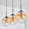 Gastor hanging light, globe light, pendant light Amber, clear, 3-light sources