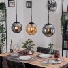 Gastor hanging light, globe light, pendant light Amber, Smoke-coloured, 3-light sources