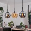 Gastor hanging light, globe light, pendant light Amber, Smoke-coloured, 3-light sources