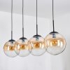 Gastor hanging light, globe light, pendant light Amber, clear, 4-light sources