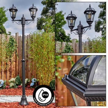 Lavajo outdoor light, lamp post, path light black, 2-light sources