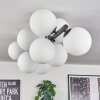 Gastor ceiling light, globe light white, 10-light sources