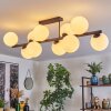 Gastor ceiling light, globe light white, 10-light sources