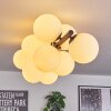 Gastor ceiling light, globe light white, 10-light sources