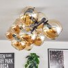 Koyoto ceiling light, globe light Amber, 10-light sources