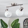 Dysted ceiling light, globe light matt nickel, 2-light sources