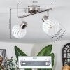 Dysted ceiling light, globe light matt nickel, 2-light sources