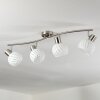 Dysted ceiling light, globe light matt nickel, 4-light sources