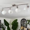 Dysted ceiling light, globe light matt nickel, 4-light sources