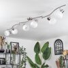 Dysted ceiling light, globe light matt nickel, 6-light sources