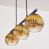 Koyoto hanging light, globe light, pendant light gold, clear, 3-light sources