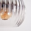 Koyoto hanging light, globe light, pendant light clear, Smoke-coloured, 3-light sources