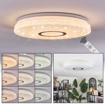 Hafdhem ceiling light LED silver, 1-light source, Remote control