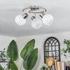 Dysted ceiling light, globe light matt nickel, 3-light sources