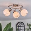 Dysted ceiling light, globe light matt nickel, 3-light sources