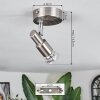 Trio lights Gropptorp ceiling light, ceiling spotlight matt nickel, 1-light source