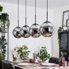 Gastor hanging light, globe light, pendant light chrome, Smoke-coloured, 4-light sources