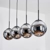 Gastor hanging light, globe light, pendant light chrome, Smoke-coloured, 4-light sources