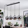 Gastor hanging light, globe light, pendant light chrome, Smoke-coloured, 4-light sources