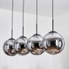 Gastor hanging light, globe light, pendant light chrome, Smoke-coloured, 4-light sources