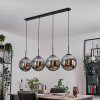 Gastor hanging light, globe light, pendant light chrome, Smoke-coloured, 4-light sources