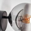 Koyoto globe light, wall light, wall spotlight clear, Smoke-coloured, 1-light source