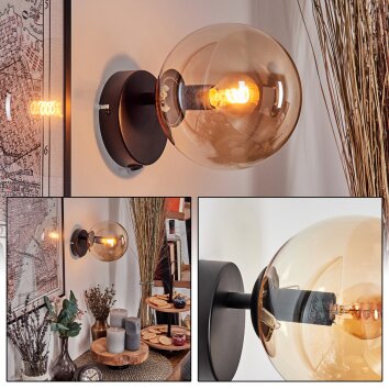 Gastor globe light, wall light, wall spotlight Amber, 1-light source