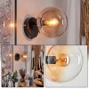 Koyoto globe light, wall light, wall spotlight Amber, clear, 1-light source